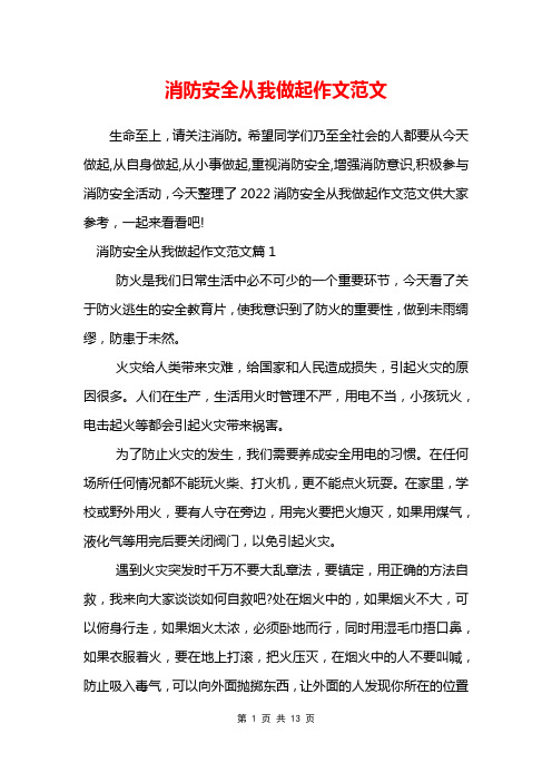 消防安全从我做起作文范文