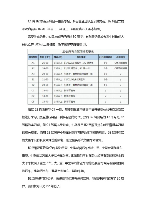 C1升b2需要再考几科