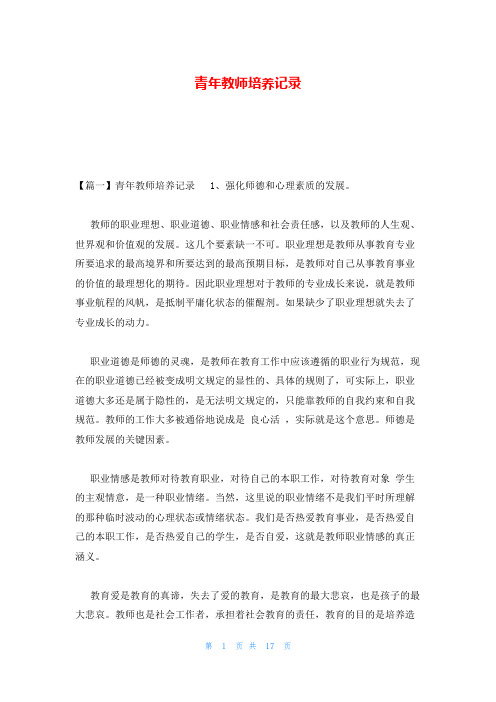 青年教师培养记录