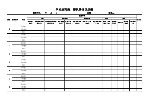 两操、课间、路队检查表