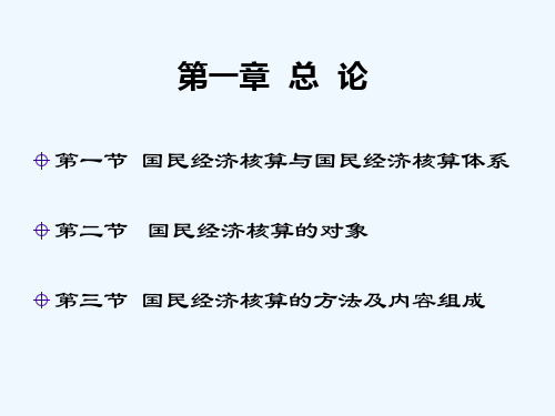 《国民经济核算原理与中国实践》第三版第一章总论