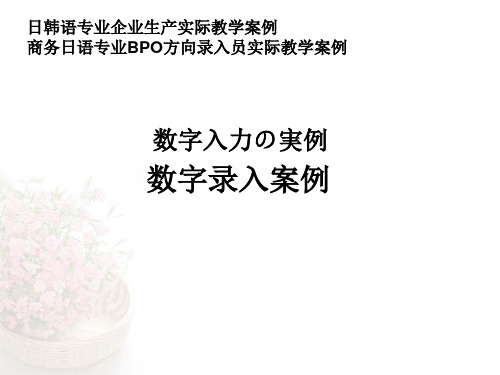 2.2.3 商务日语专业BPO方向录入员(2) 数字录入案例