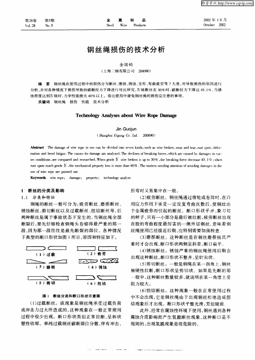 钢丝绳损伤的技术分析