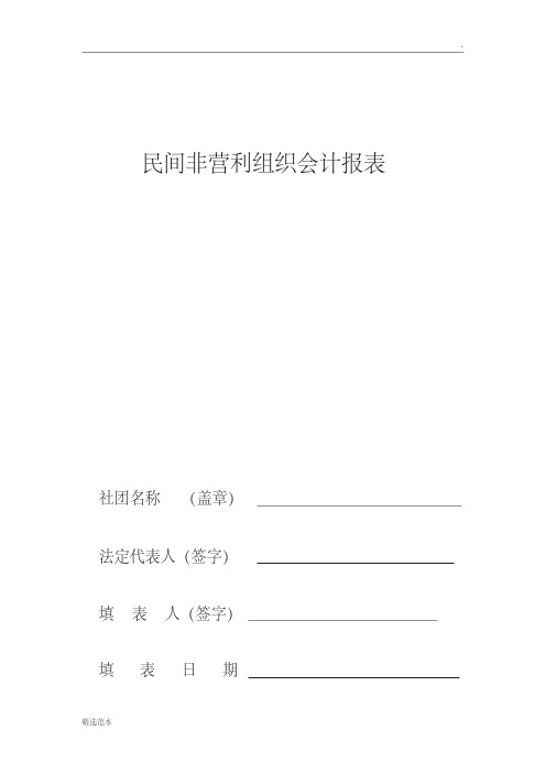 民间非营利组织会计报表最新版本