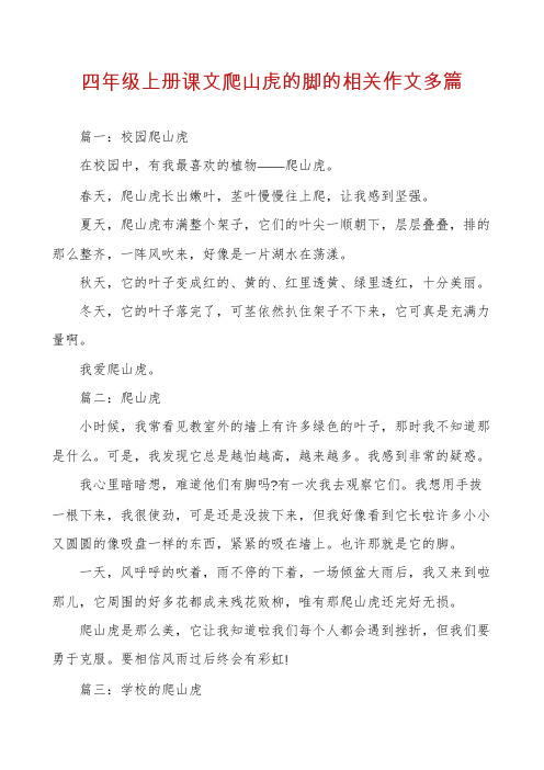 四年级上册课文爬山虎的脚的相关作文多篇