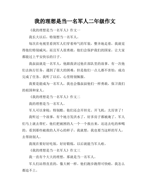 我的理想是当一名军人二年级作文