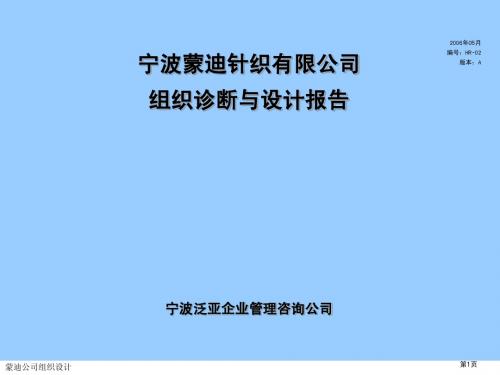 500-宁波某针织公司组织诊断与设计报告ppt