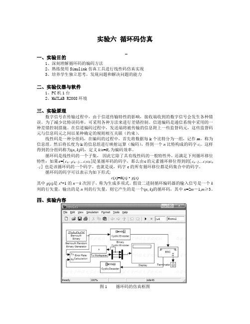 信息论编码实验六循环码仿真