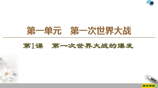 2019-2020人教版历史选修3 第1单元 第1课 第一次世界大战的爆发课件PPT