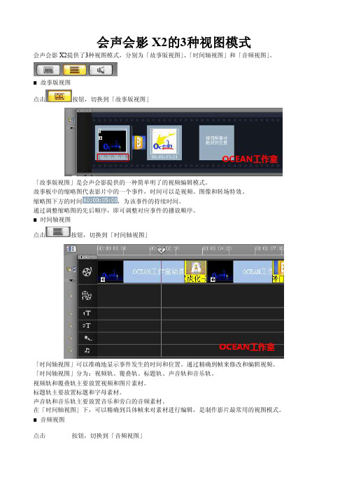 会声会影X2的3种视图模式6个参数设置