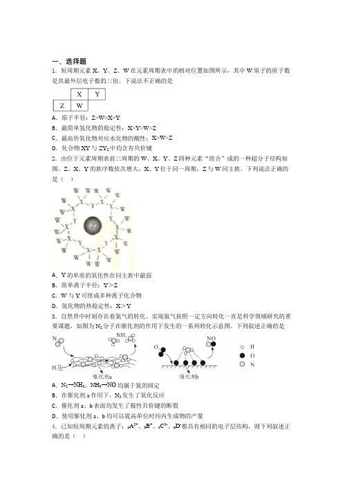 成都美视国际学校高中化学必修一第四章《物质结构元素周期律》知识点总结(提高培优)