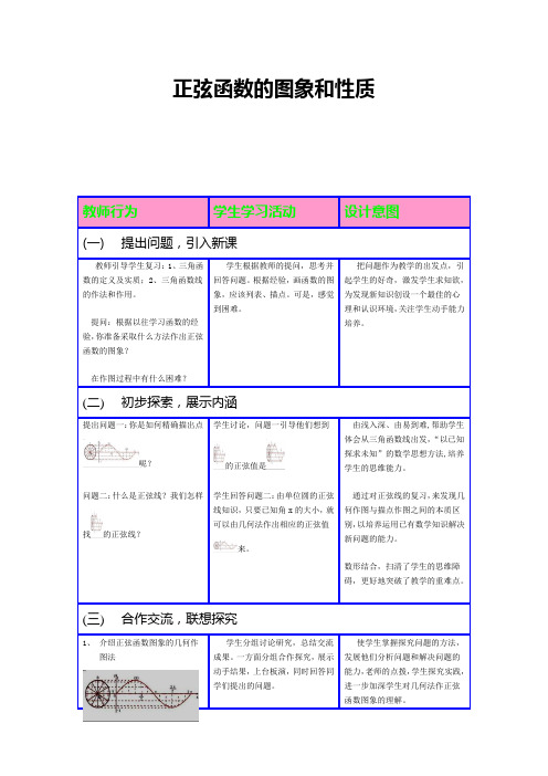 正弦函数的图像和性质教学设计