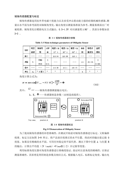 倾角传感器配置与标定