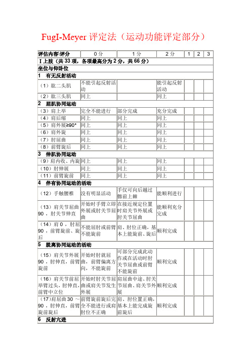 FugI-Meyer评定
