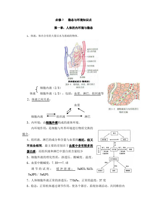 高中生物必修三知识点图解大全