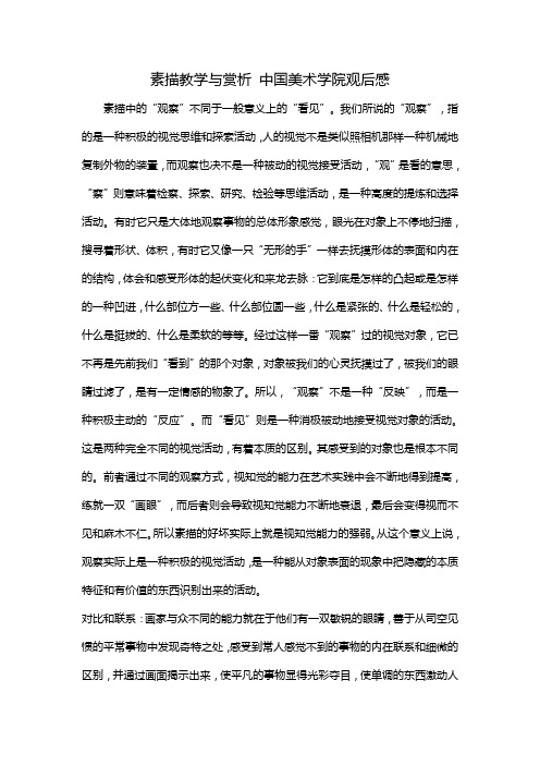 素描教学与赏析 中国美术学院观后感