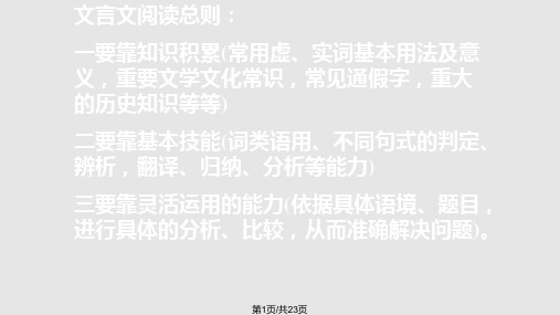 高考文言文阅读方法指导PPT课件