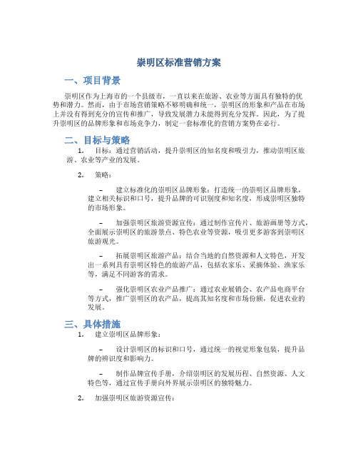 崇明区标准营销方案