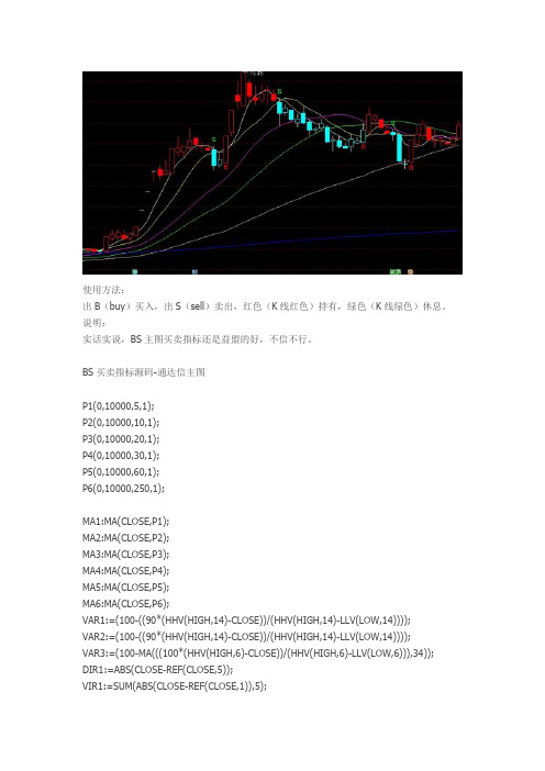 BS买卖通达信指标公式源码