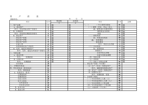 资产清查表