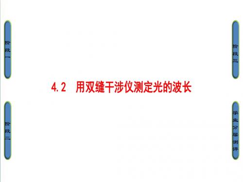 【课堂新坐标】2018-2019学年高中物理沪科版课件 选修3-4 第四章光的波动性 4.2 用双缝干涉仪测定光的波长