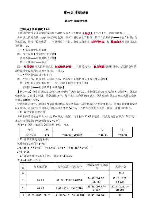 非流动负债