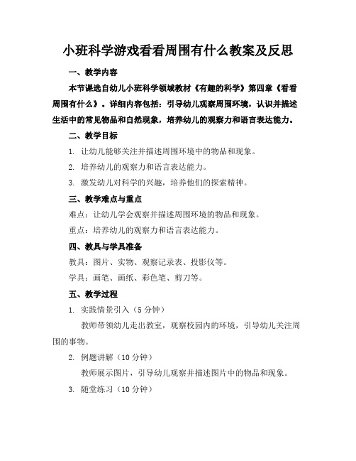 小班科学游戏看看周围有什么教案及反思