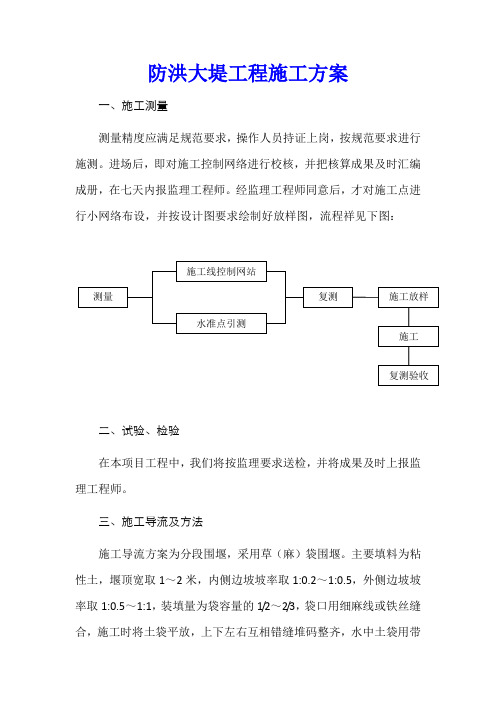 防洪大堤工程施工方案