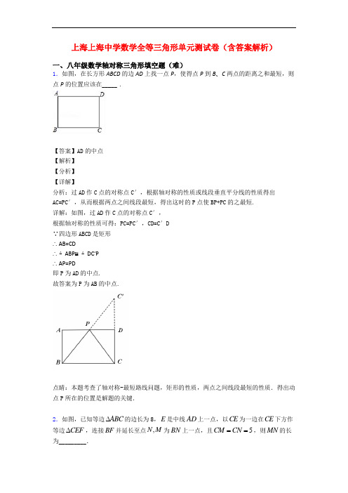 上海上海中学数学全等三角形单元测试卷(含答案解析)