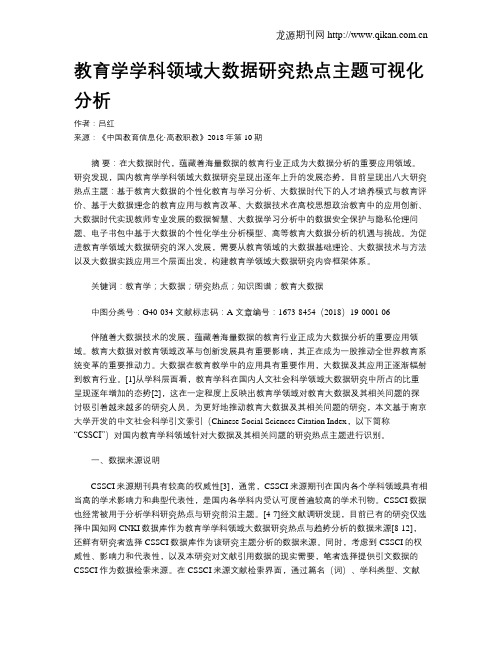 教育学学科领域大数据研究热点主题可视化分析