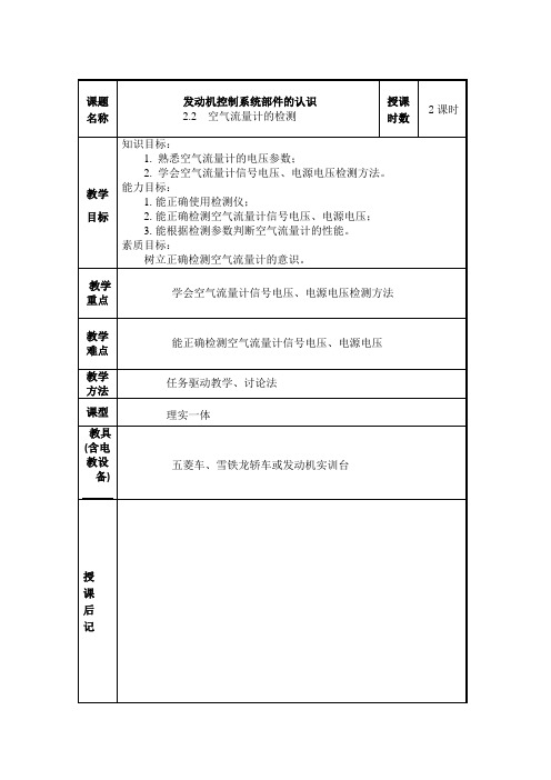 2.2  空气流量计的检测