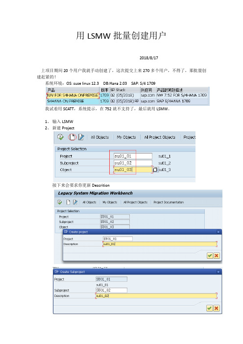 SAP用LSMW工具批量创建用户