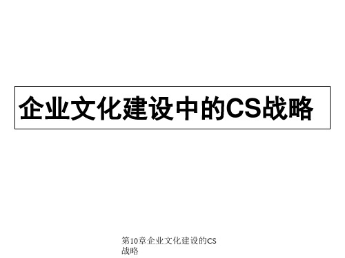 第10章企业文化建设的CS战略课件