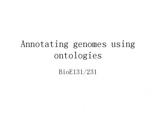 Annotating genomes using ontologies