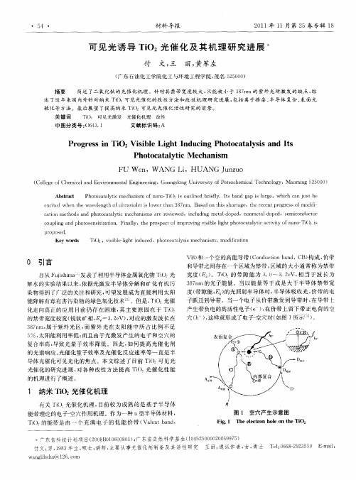 可见光诱导TiO2光催化及其机理研究进展