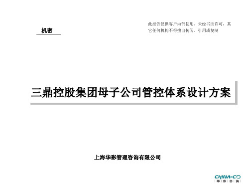 某集团母子公司管控体系设计方案(ppt 99页)