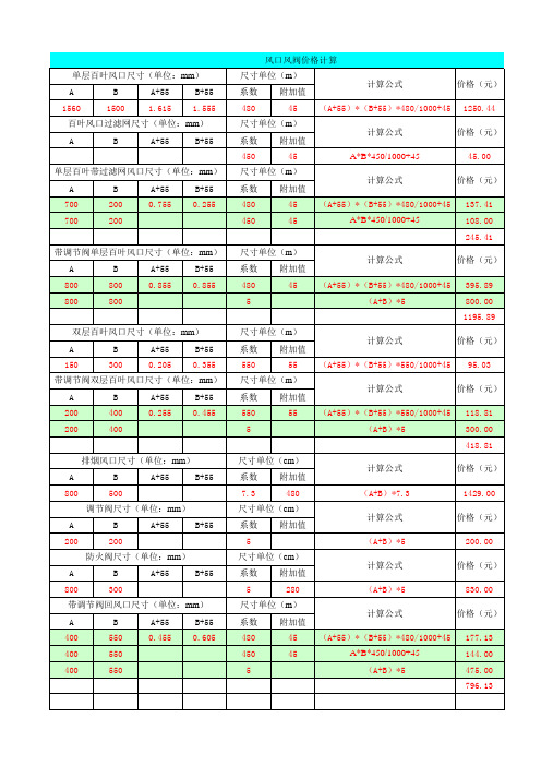 常用材料重量计算表