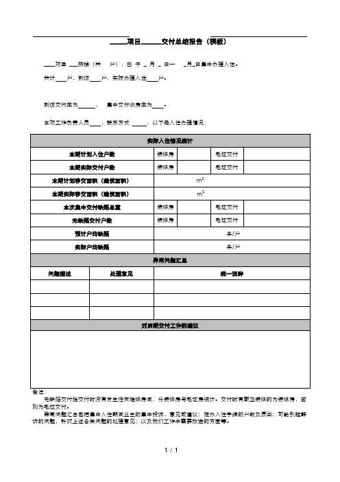 交付总结报告(模板)