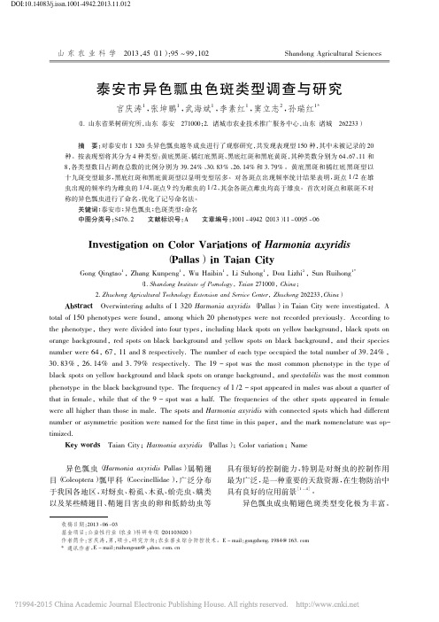 泰安市异色瓢虫色斑类型调查与研究_宫庆涛