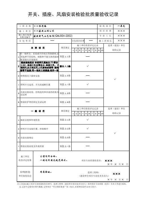 14.开关、插座、风扇安装