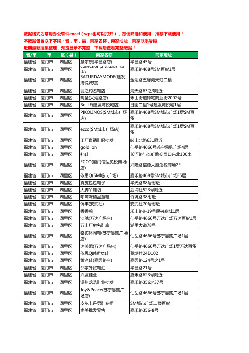 2020新版福建省厦门市湖里区鞋工商企业公司商家名录名单黄页联系电话号码地址大全235家