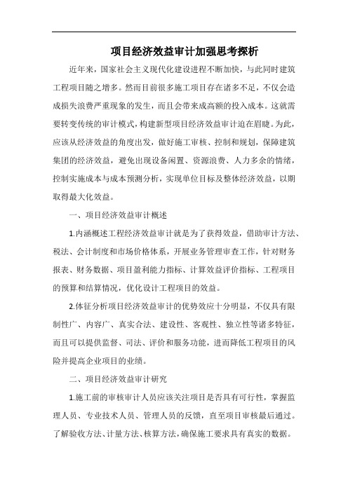 项目经济效益审计加强思考探析.docx