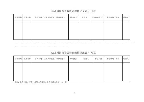 设备设施检查维修记录表