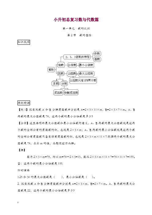 小升初数学总复习知识梳理+练习+答案-数的整除-通用版 6页【精编】.doc