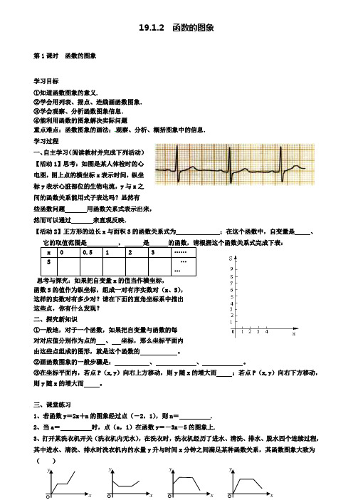 (附七套八下期末试卷)八年级数学下册学案设计:19.1.2 第1课时 函数的图象