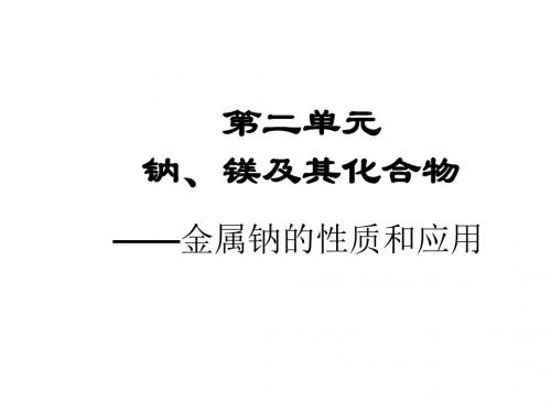 高一化学金属钠的性质和应用