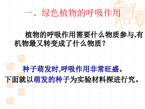 第二节呼吸作用消耗氧气释放二氧化碳