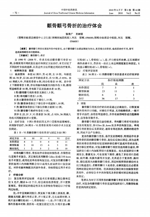 颧骨颧弓骨折的治疗体会