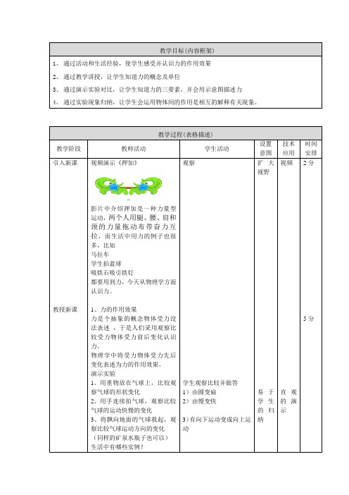 力的教学设计