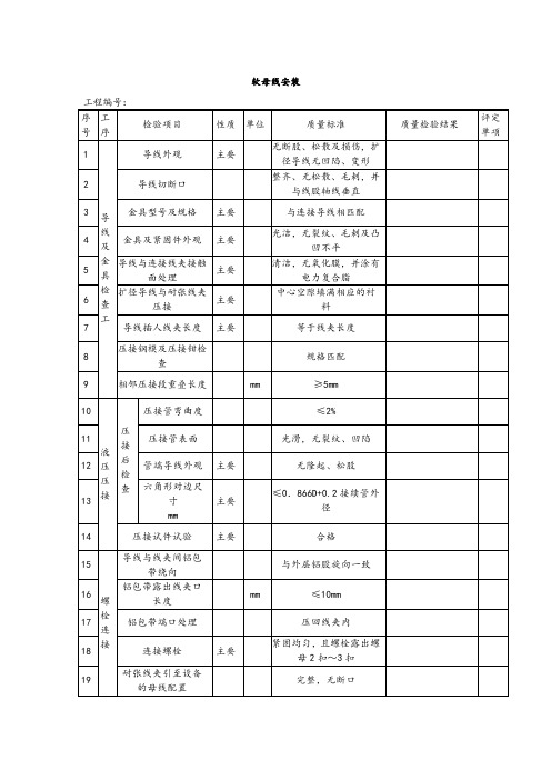 软母线安装质量检验表